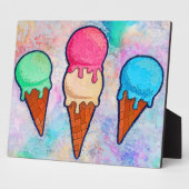 Eiscreme Cones Plaque Fotoplatte (Seite)