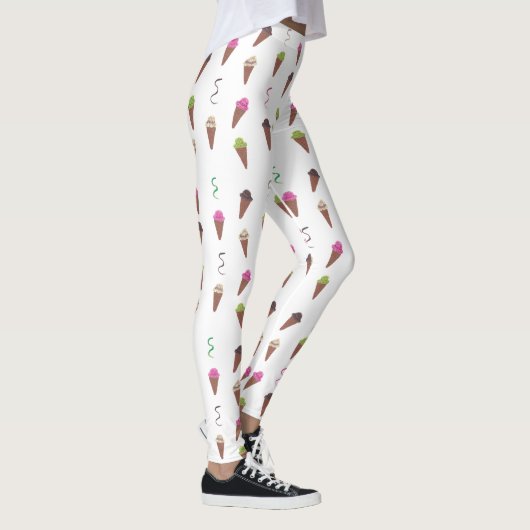 Eiscreme-Cones & Ribbons Custom Leggings (Rechts)