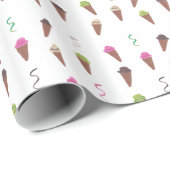 Eiscreme-Cones & Ribbons Geburtstagspapier Geschenkpapier (Rolleneckpunkt)