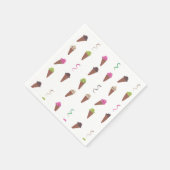 Eiscreme Cones & Ribbons Geburtstagspapier Napkins Serviette (Ecke)
