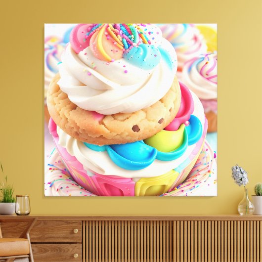 Eiscreme-Cookie Leinwanddruck (Insitu (Wohnzimmer))