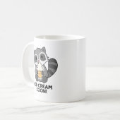Eiscreme Coon Funny Animal Racoon Pub Kaffeetasse (Vorderseite Links)
