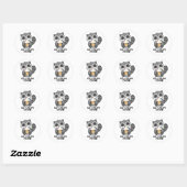 Eiscreme Coon Funny Animal Racoon Pub Runder Aufkleber (Blatt)