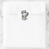 Eiscreme Coon Funny Animal Racoon Pub Runder Aufkleber (Tasche)