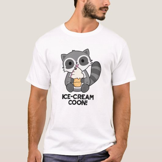 Eiscreme Coon Funny Animal Racoon Pub T-Shirt (Vorderseite)