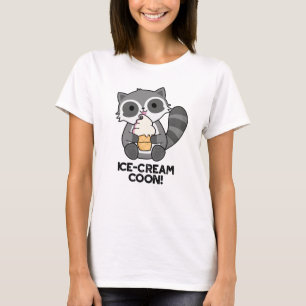 Eiscreme Coon Funny Animal Racoon Pub T-Shirt