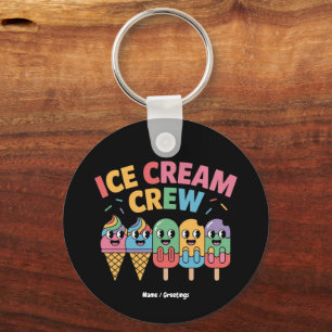Eiscreme-Crew Lustiges Sommer-Vibes-Design Cool Schlüsselanhänger