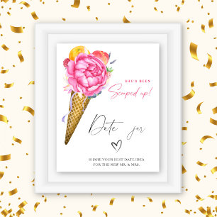 Eiscreme - Date-Night-Ideen. Date-Glas-Braut-Spiel Poster