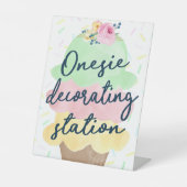 Eiscreme-Dekorationsstation Babydusche Sockelschild (Vorderseite)