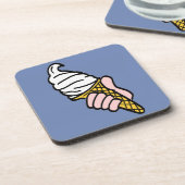 Eiscreme-Design mit Eiscreme oder Cornet Getränkeuntersetzer (Linke Seite)