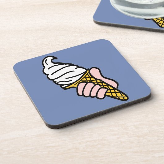 Eiscreme-Design mit Eiscreme oder Cornet Getränkeuntersetzer (Linke Seite)