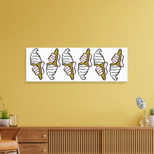 Eiscreme-Design mit Eiscreme oder Cornet Leinwanddruck (Insitu (Wohnzimmer))
