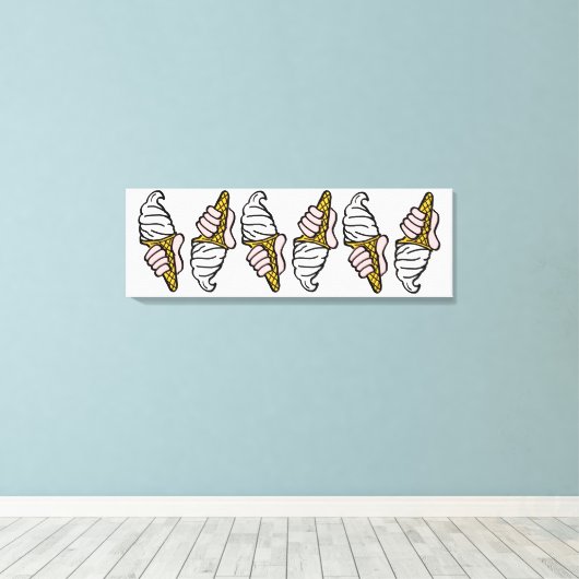 Eiscreme-Design mit Eiscreme oder Cornet Leinwanddruck (Insitu (Holzboden))