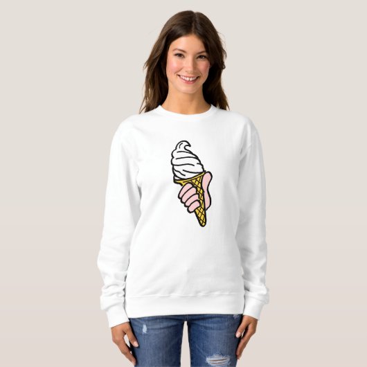 Eiscreme-Design mit Eiscreme oder Cornet Swe Sweatshirt (Vorne ganz)