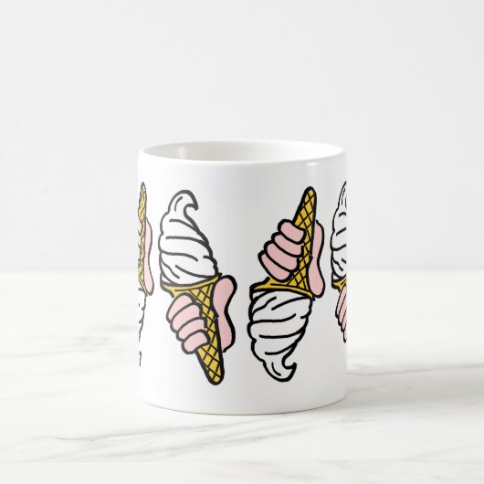 Eiscreme-Design mit Eiscremefarben Kaffeetasse (Mittel)