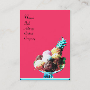 EISCREME - DESSERT-LADEN,blau pink schwarz Visitenkarte