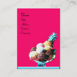 EISCREME - DESSERT-LADEN,blau pink schwarz Visitenkarte