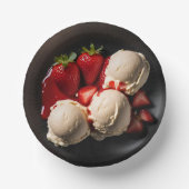 Eiscreme-Dessert-Papierschüsseln Pappteller (Vorderseite)
