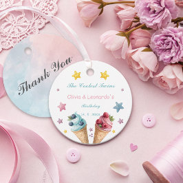 Eiscreme Die Coolste Geburtstagspartei der Zwillin Geschenkanhänger