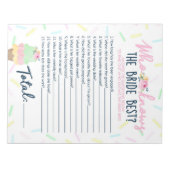 Eiscreme, die das Bride Best Game Pack kennt Notizblock (Vorderseite)