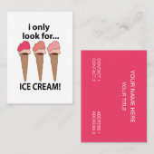 Eiscreme, die ich nur nach Eis suche Visitenkarte (Vorne/Hinten)