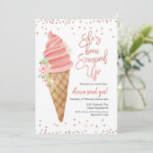 Eiscreme, die sie mit Brautparty-Einladung geschos Einladung (Stehend Vorderseite)