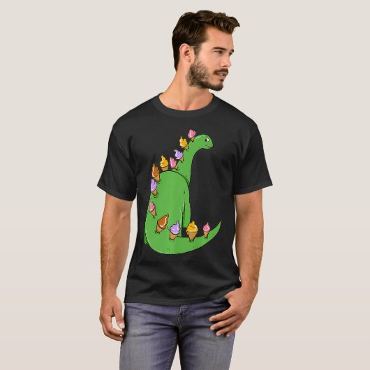 Eiscreme Dinosaur Brontosaurus Köstlicher Snack Pr T-Shirt (Vorne ganz)