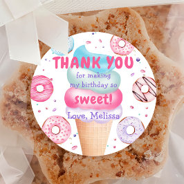 Eiscreme Donut Birthday Classic Round Sticker