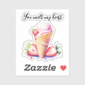 Eiscreme, du schmelz mein Herz Aufkleber (Blatt)