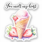 Eiscreme, du schmelz mein Herz Aufkleber (Vorderseite)