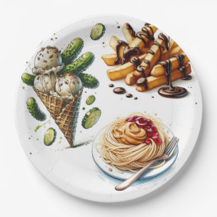 Eiscreme & eingelegte Gurken Seltsame Gelüste Baby Pappteller