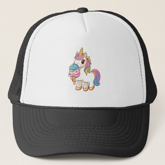 Eiscreme-Einhorn-Wonne (1) Truckerkappe (Vorderseite)