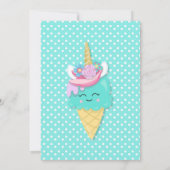 Eiscreme Einicorn Geburtstag Einladung Magisch (Rückseite)