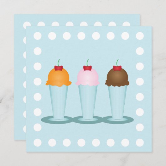 Eiscreme Einladung (Vorne/Hinten)