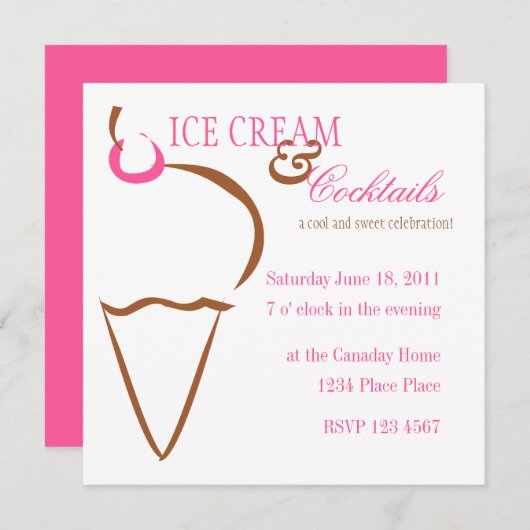 Eiscreme Einladung (Vorne/Hinten)