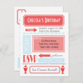 Eiscreme-Einladung Einladungspostkarte (Vorne/Hinten)