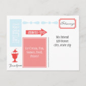 Eiscreme-Einladung Einladungspostkarte (Rückseite)