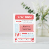 Eiscreme-Einladung Einladungspostkarte (Stehend Vorderseite)