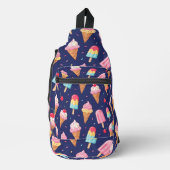 Eiscreme-, Eis- und Kirschenmuster Crossbody Bag (Vorderseite)