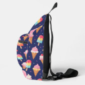 Eiscreme-, Eis- und Kirschenmuster Crossbody Bag (Rechts)