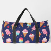 Eiscreme-, Eis- und Kirschenmuster Duffle Bag (Rückseite)