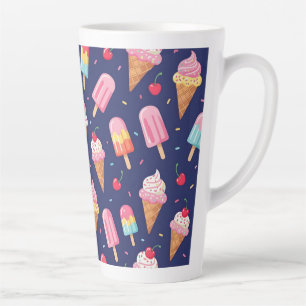 Eiscreme-, Eis- und Kirschenmuster Milchtasse