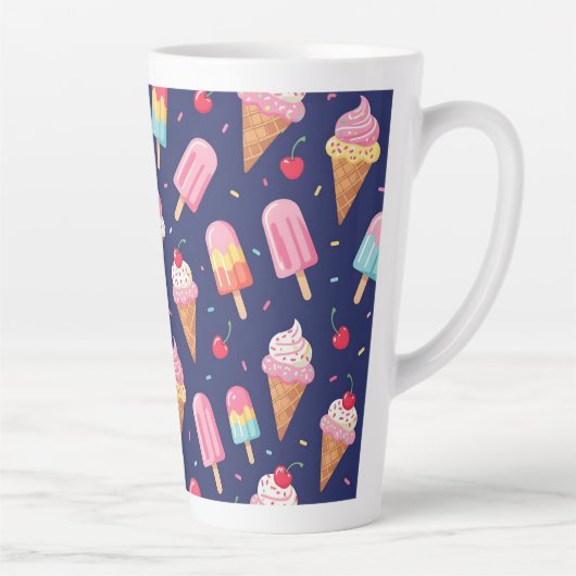 Eiscreme-, Eis- und Kirschenmuster Milchtasse (Rechts)