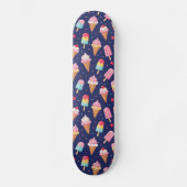 Eiscreme-, Eis- und Kirschenmuster Skateboard (Vorderseite)