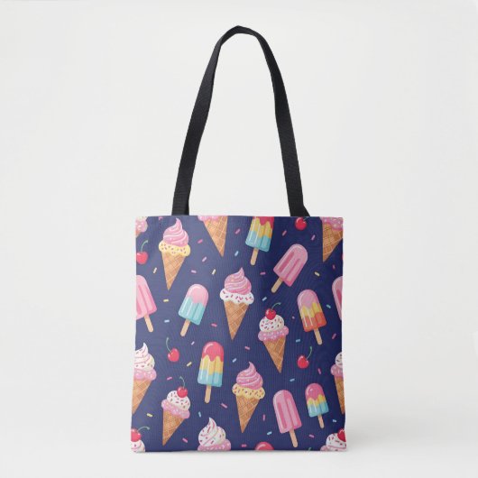 Eiscreme-, Eis- und Kirschenmuster Tasche (Vorderseite)