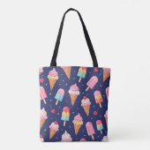 Eiscreme-, Eis- und Kirschenmuster Tasche (Rückseite)