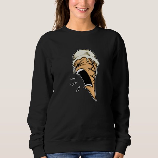 Eiscreme Eiscreme Schrei Vanille Retro Design Sweatshirt (Vorderseite)
