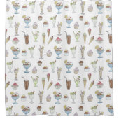 Eiscreme-Eiscremebecher-Collage Duschvorhang (Vorderseite)