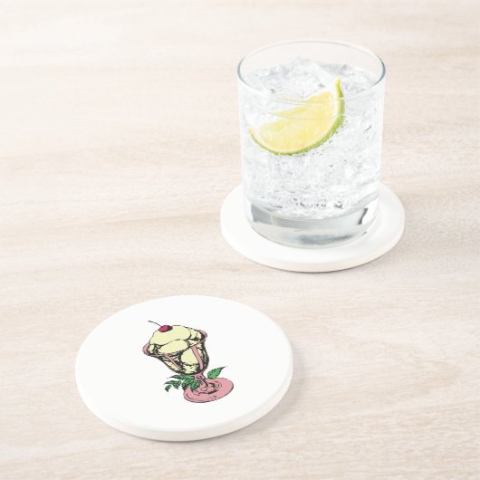 Eiscreme-Eiscremebecher Getränkeuntersetzer (Seite)