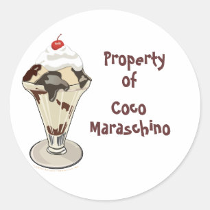 Eiscreme-Eiscremebecher-heiße Runder Aufkleber